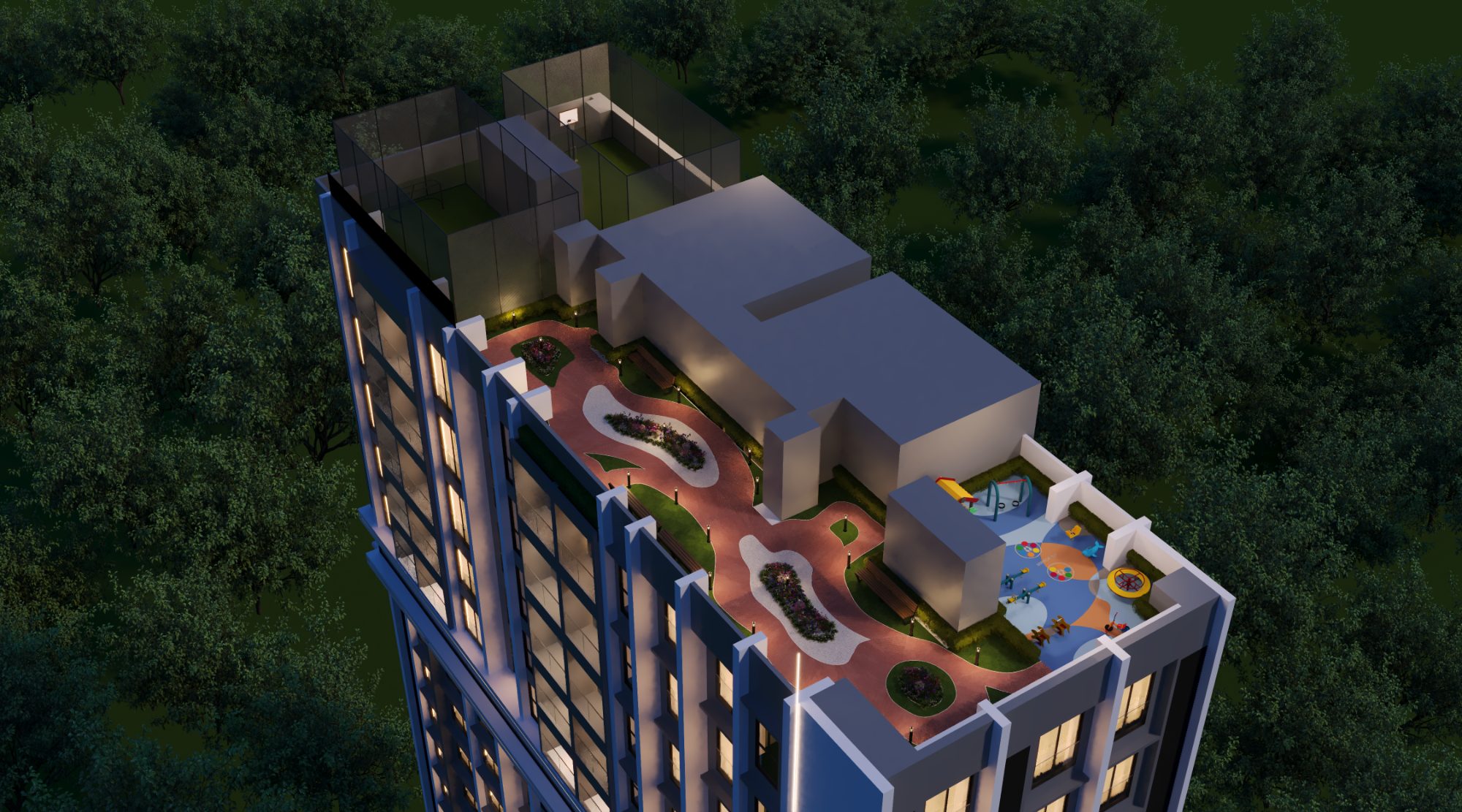 AVASA rooftop, top view of the building