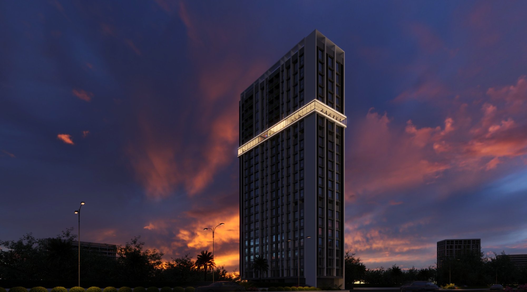 AVASA tower at dusk